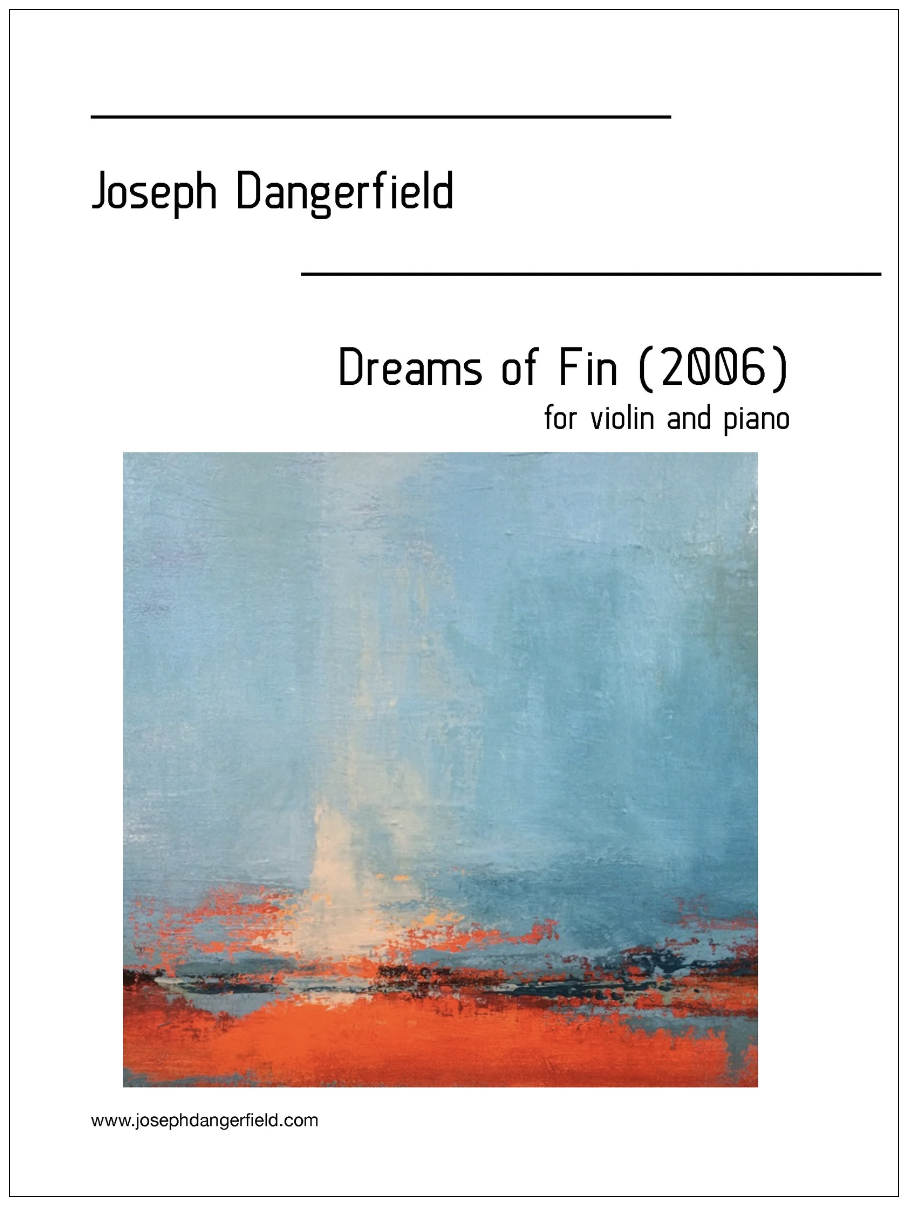Score cover for Dreams of Fin by Joseph Dangerfield, for violin and piano